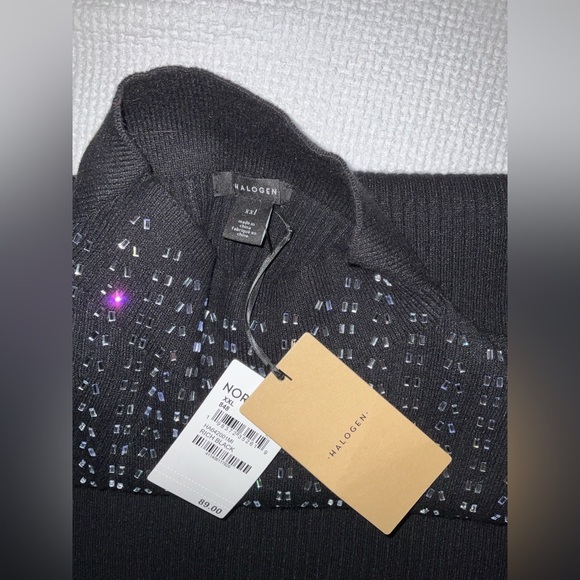 Halogen Rhinestone Embellished Sleeveless Funnel Neck Sweater - size xxl - NWT - Picture 10 of 12